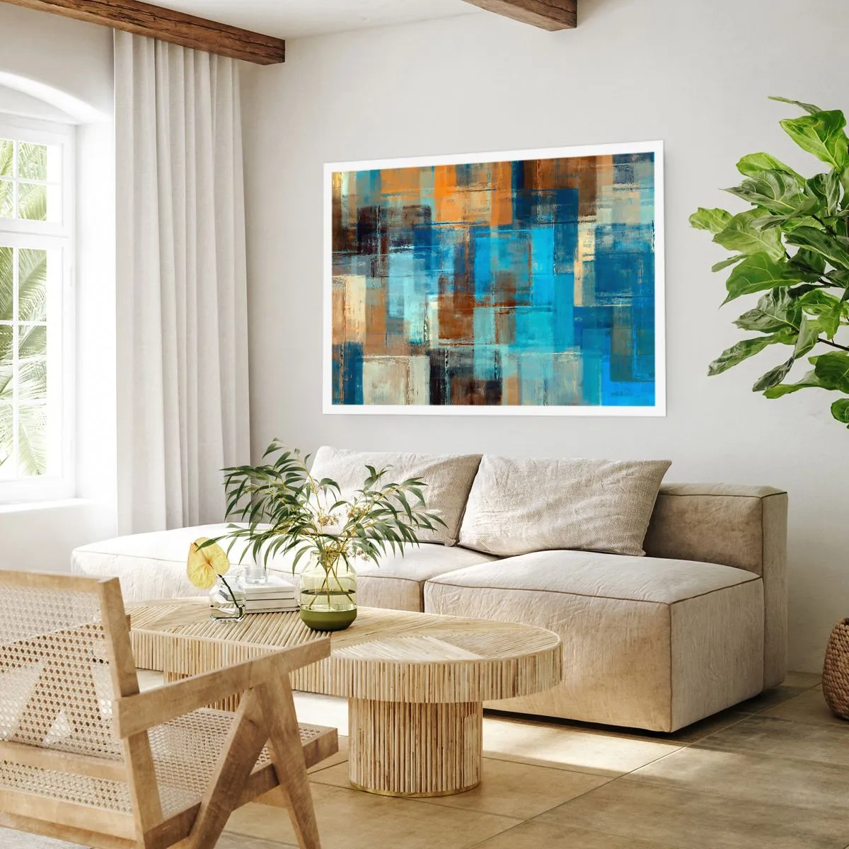 Poster - Door de blauwe sluier - 40x30 cm