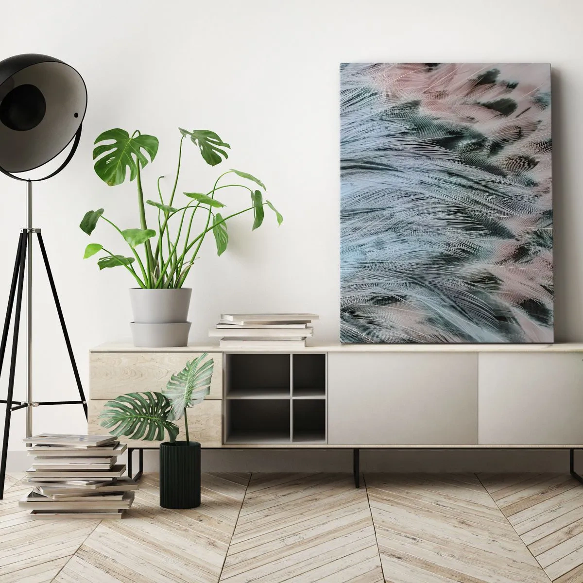 Schilderen op canvas - Saffier roze dons - 55x100 cm