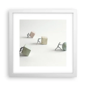 Poster in een witte lijst - Puur leven - 30x30 cm