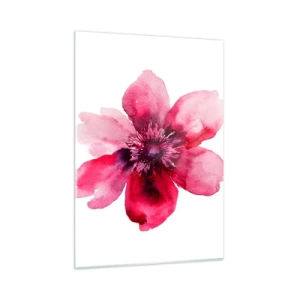Schilderen op glas - Een karmijnrode geurende kus - 50x70 cm