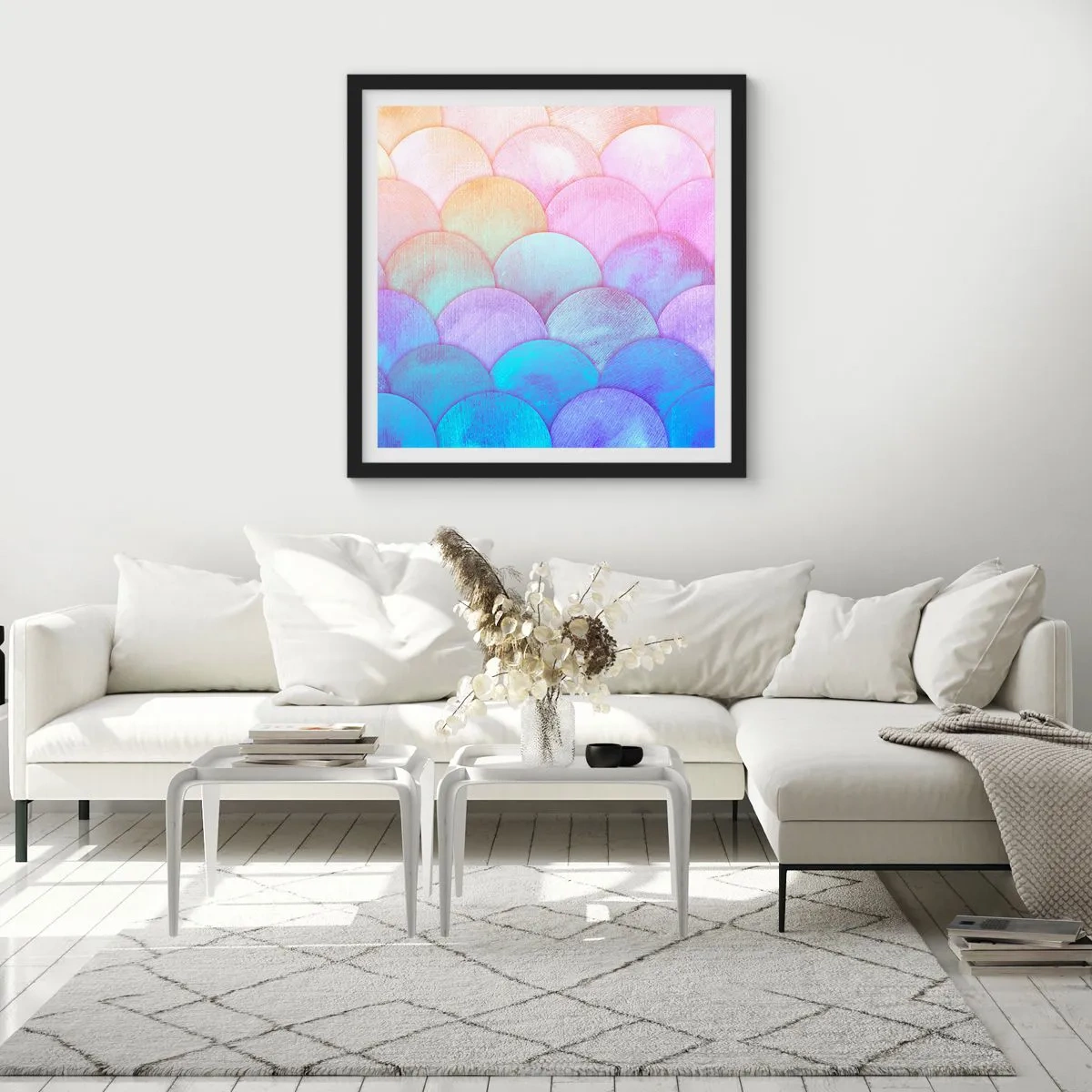 Poster in een zwarte lijst - Parel schaal - 50x50 cm