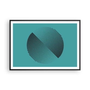 Poster in een zwarte lijst - Cirkel – een geometrische variatie - 100x70 cm
