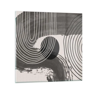 Schilderen op glas - Het ovaal wint - 70x70 cm