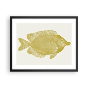 Poster in een zwarte lijst - Vis en dat is het - 50x40 cm