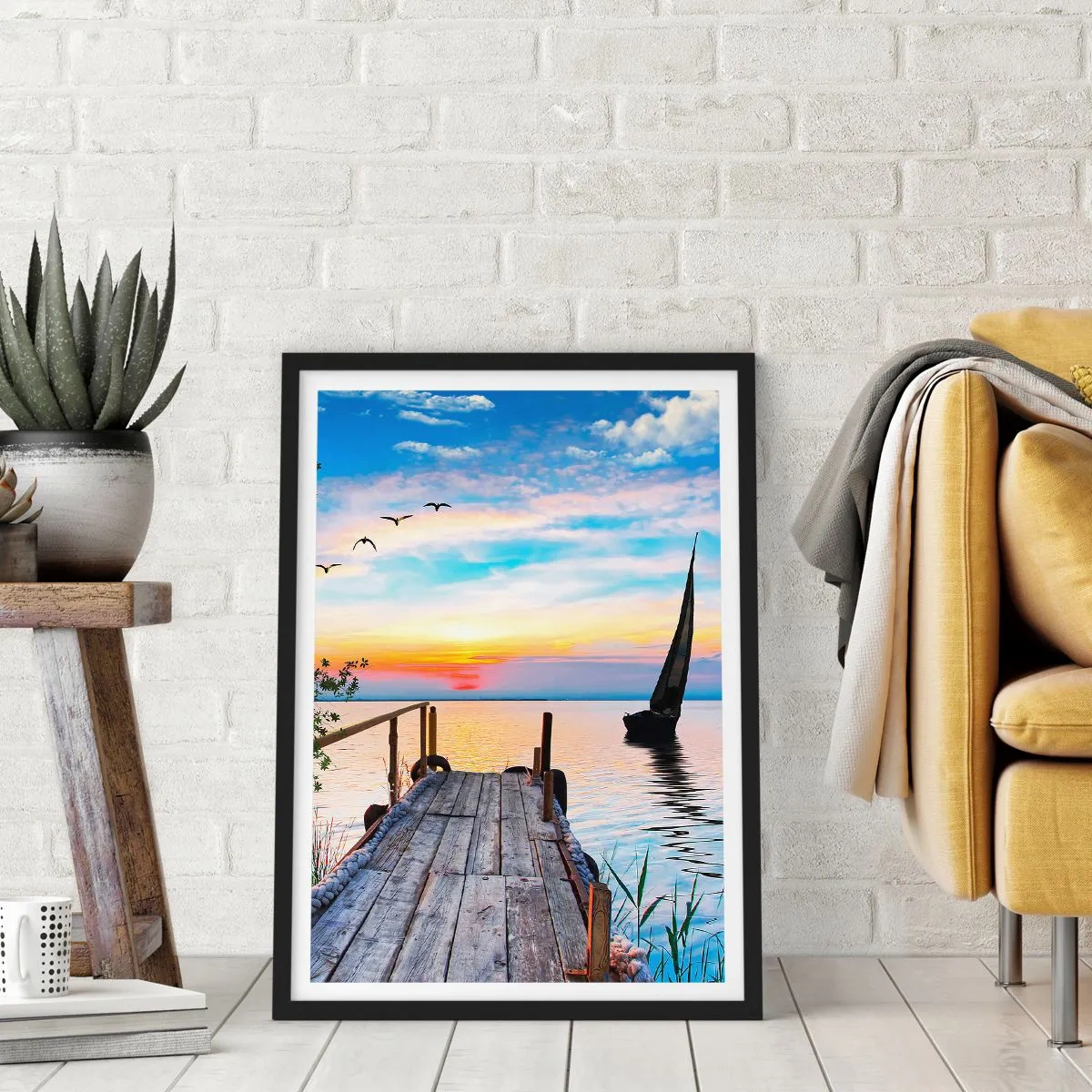 Poster in een zwarte lijst - Goedeavond - 30x40 cm