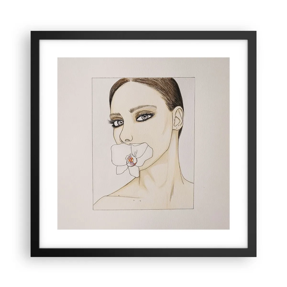 Poster in een zwarte lijst - Een symbool van elegantie en schoonheid - 40x40 cm