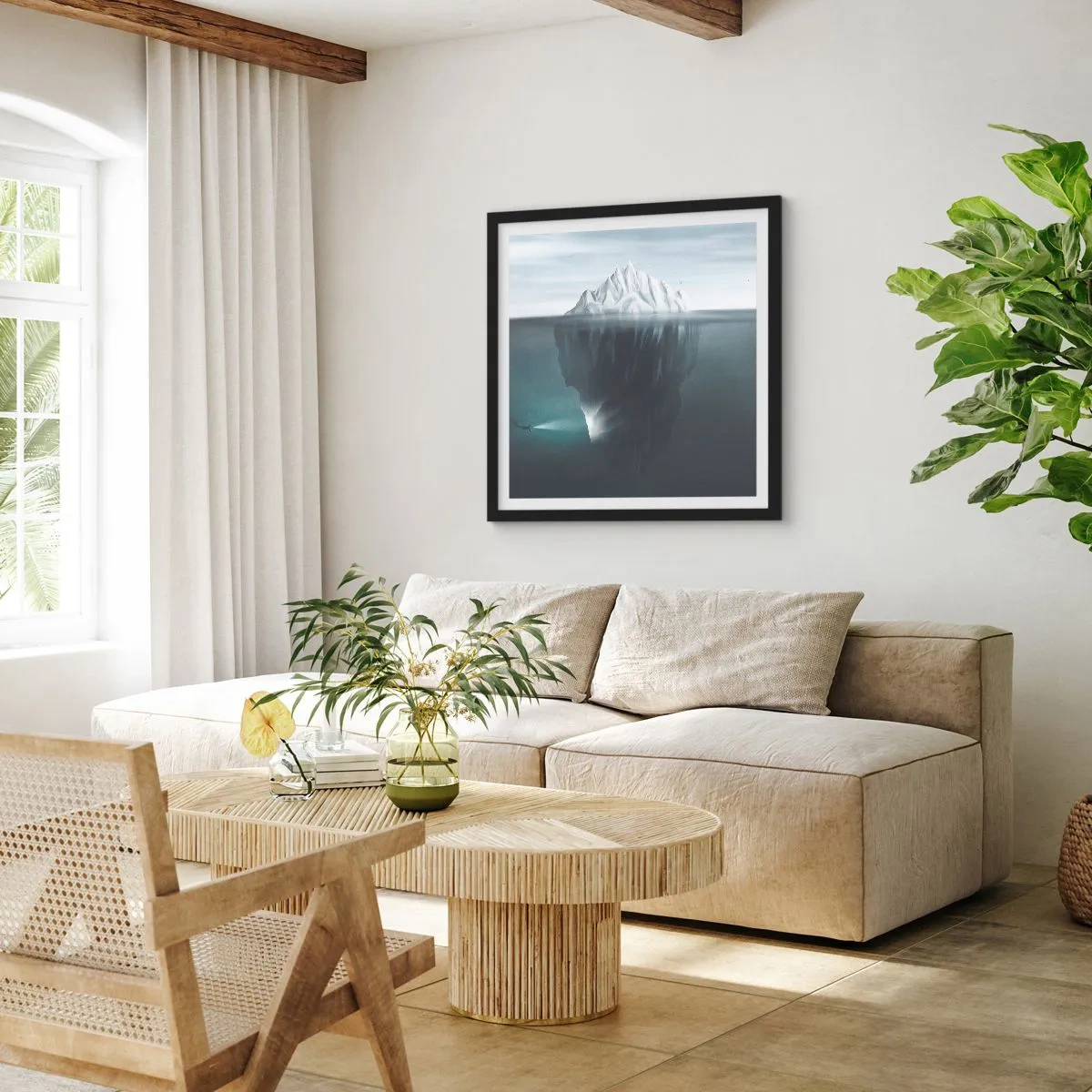 Poster in een zwarte lijst - Onderwater mysterie - 40x40 cm