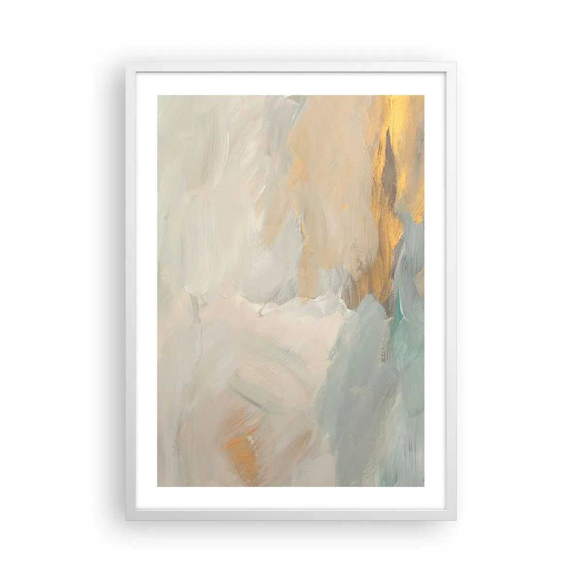 Poster in een witte lijst - Abstractie – het land van zachtheid - 50x70 cm