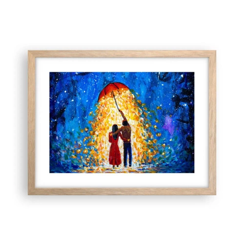 Een poster in een licht eiken lijst - De magie van een regenachtige avond? - 40x30 cm