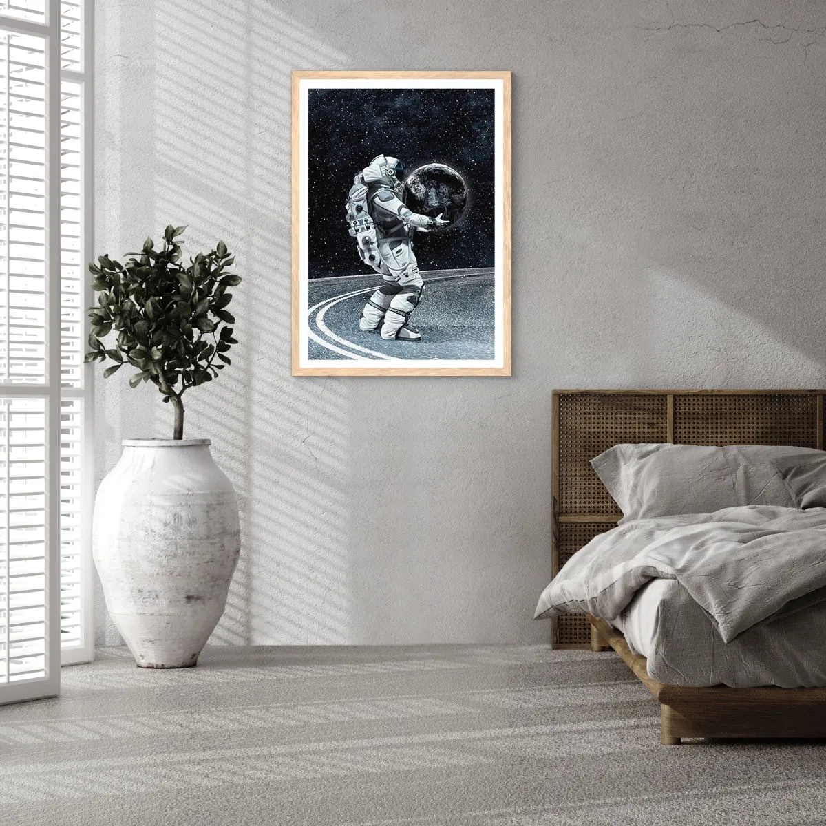 Een poster in een licht eiken lijst - Op de Melkweg - 61x91 cm