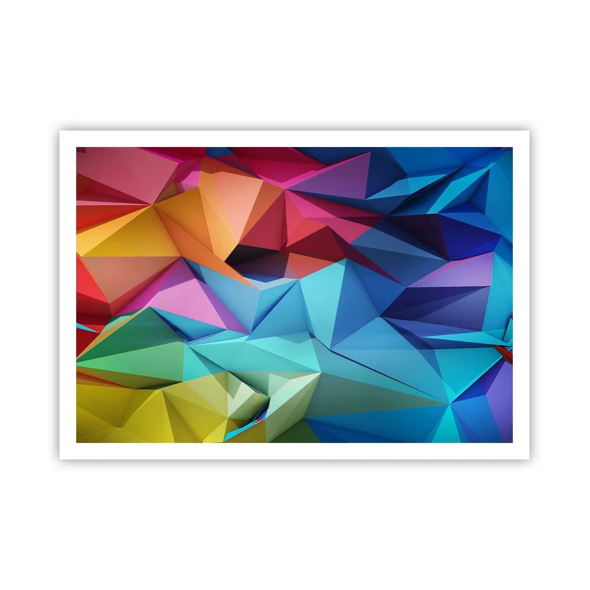 Poster - Regenboog origami - 100x70 cm