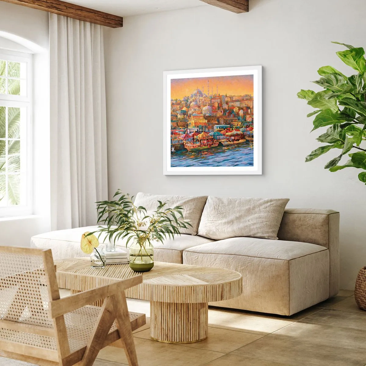 Poster in een witte lijst - Istanboel verhaal - 40x40 cm