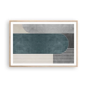 Een poster in een licht eiken lijst - Compositie op niveau - 91x61 cm