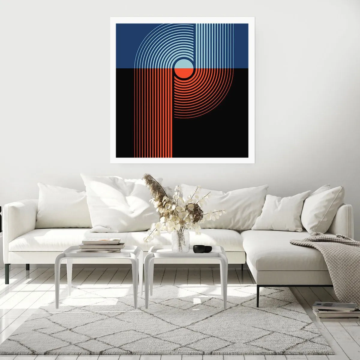 Poster - In een geometrische omhelzing - 40x40 cm