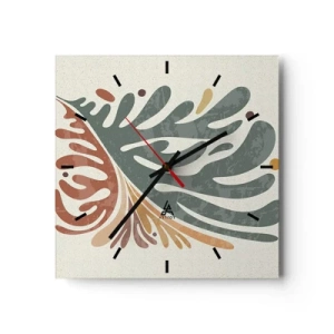 Wandklok - Klok - Veelkleurig blad - 30x30 cm