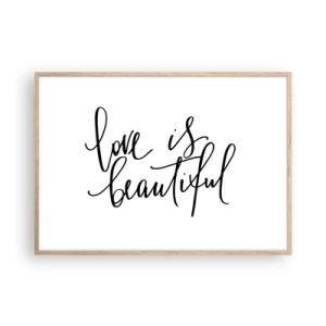 Een poster in een licht eiken lijst - Lees en herhaal - 100x70 cm