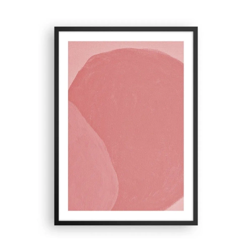 Poster in een zwarte lijst - Abstracte compositie in tinten roze - 50x70cm - Organische compositie in roze - Moderne wanddecoratie voor woonkamer en slaapkamer ARTTOR