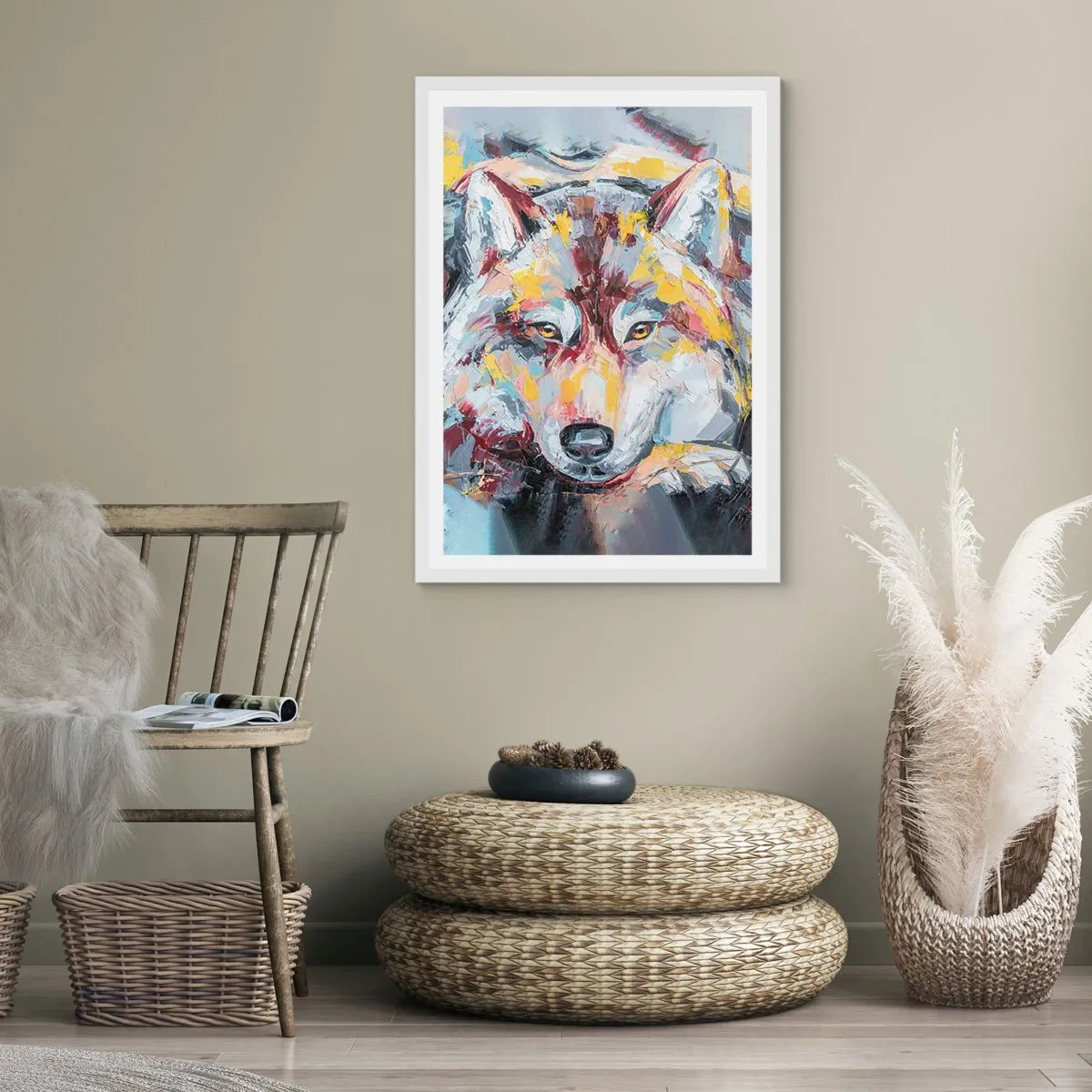 Poster in een witte lijst - Gemoedsrust onder dierbaren - 61x91 cm