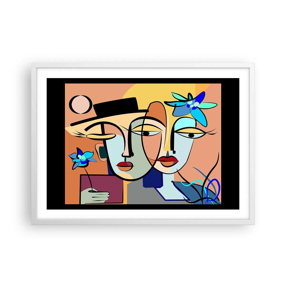 Poster in een witte lijst - Picasso's randez-vous - 70x50 cm