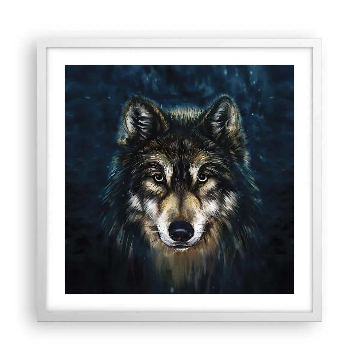 Poster in een witte lijst - Alfa? en omega - 50x50 cm