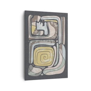Schilderen op canvas - Abstractie in de precolumbiaanse geest - 70x100 cm