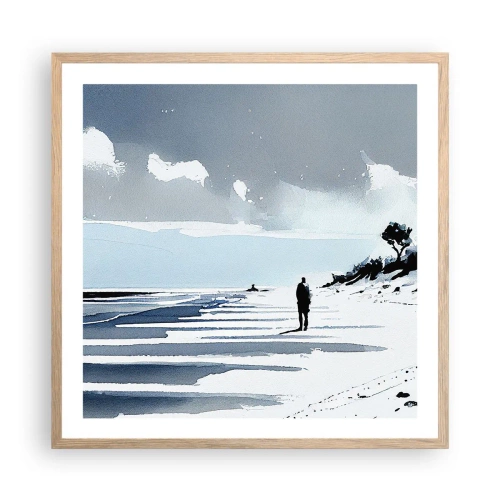 Een poster in een licht eiken lijst - Alleen - 60x60 cm