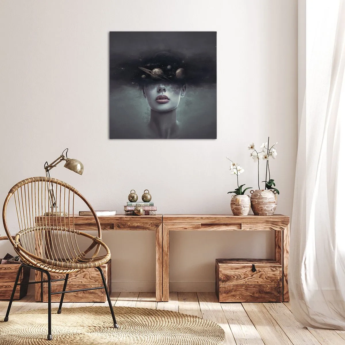 Schilderen op canvas - En de planeten worden gek... - 50x50 cm