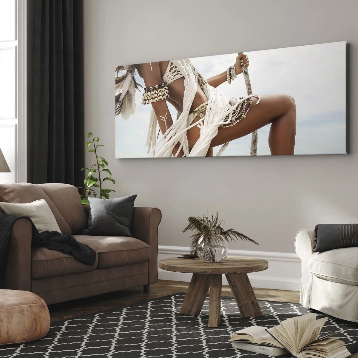 Schilderen op canvas - Een priesteres van de zon - 120x50 cm