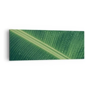 Schilderen op canvas - De structuur van groen - 140x50 cm
