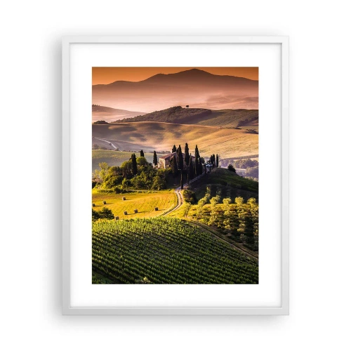 Poster in een witte lijst - Arcadia - het Toscaanse landschap - 40x50 cm