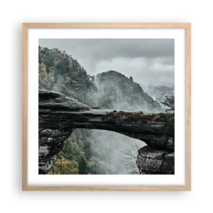 Een poster in een licht eiken lijst - Het avontuur gaat beginnen - 50x50 cm