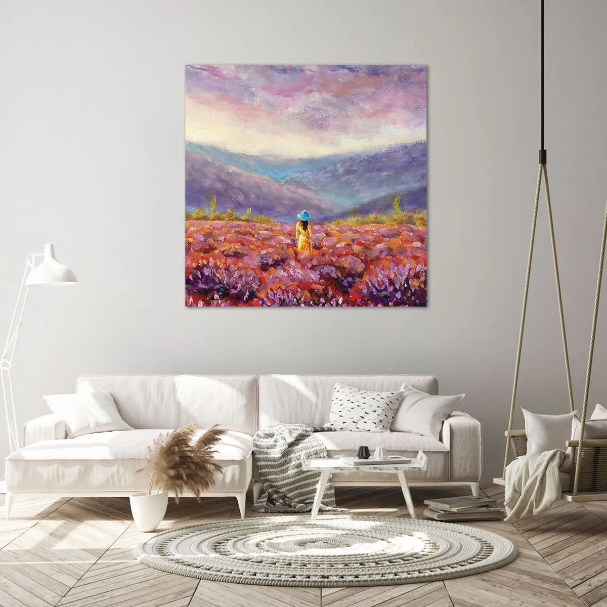 Schilderen op canvas - In een lavendelwereld - 30x30 cm