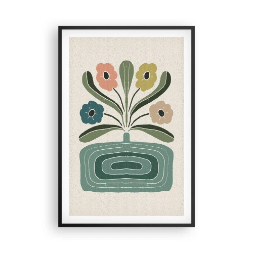 Poster in een zwarte lijst - Symmetrisch boeket - 61x91 cm