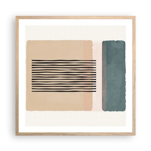 Een poster in een licht eiken lijst - Alles is oke - 60x60 cm