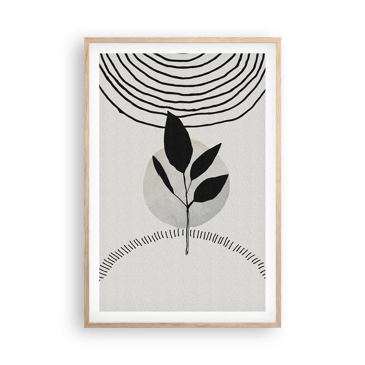 Een poster in een licht eiken lijst - Compositie: natuurrituelen - 61x91 cm