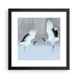 Poster in een zwarte lijst - Dans in de mist - 30x30 cm