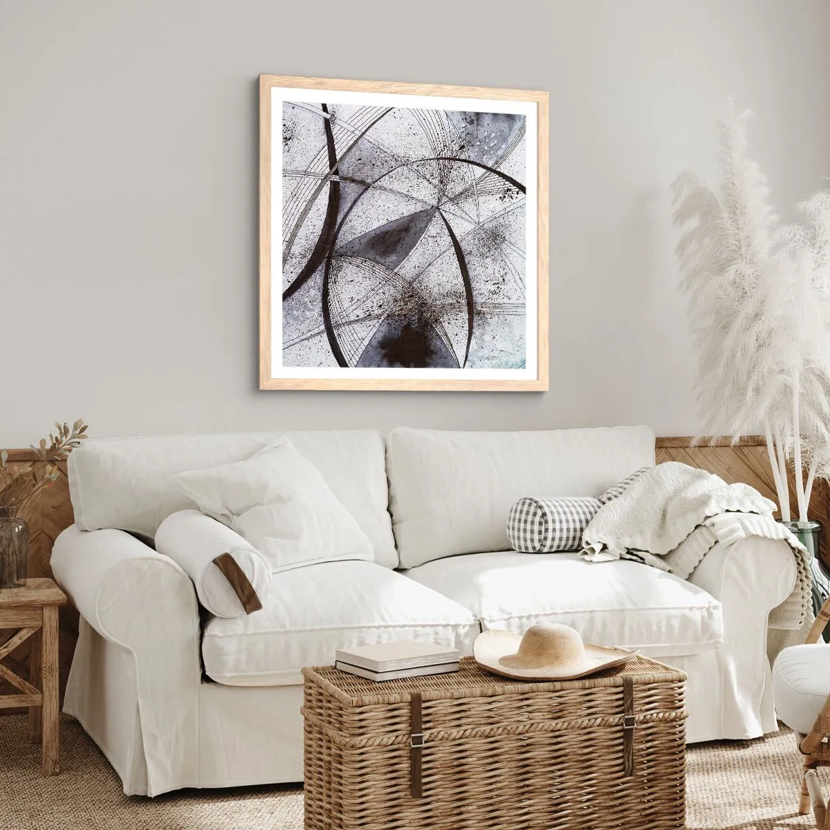 Een poster in een licht eiken lijst - Futuristische fantasie - 50x50 cm