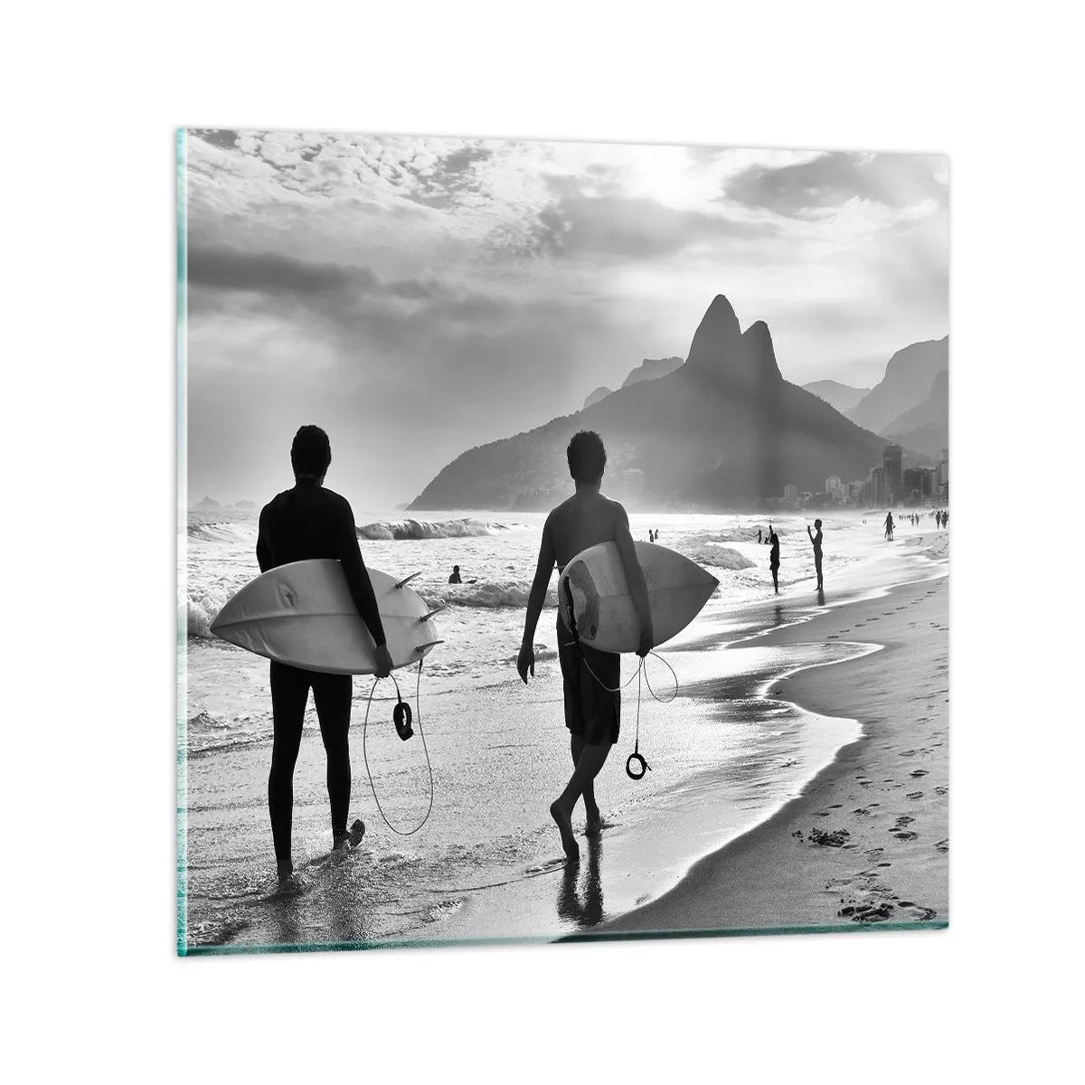Schilderen op glas - Enkele golf samba - 70x70 cm