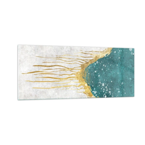 Schilderen op glas - Gouden vloed - 100x40 cm