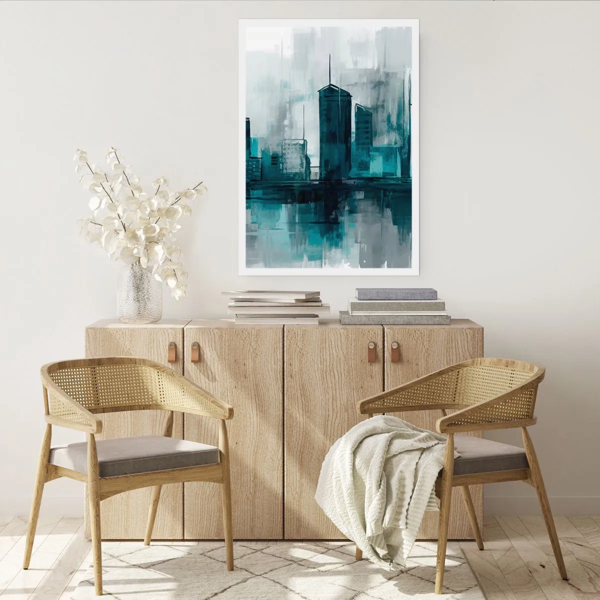 Poster - Een stad in de kleur van regen - 40x50 cm