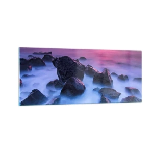 Schilderen op glas - Geboorte in licht en mist - 100x40 cm