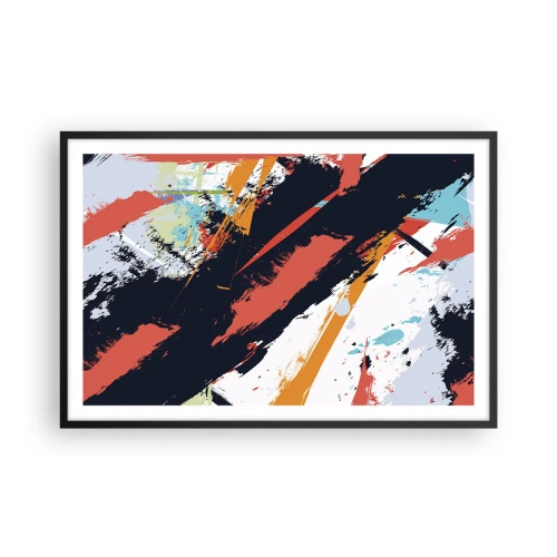 Poster in een zwarte lijst - Dynamische compositie - 91x61 cm