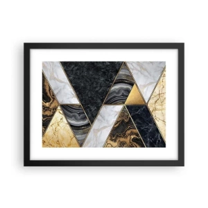 Poster in een zwarte lijst - Steen bij steen - 40x30 cm