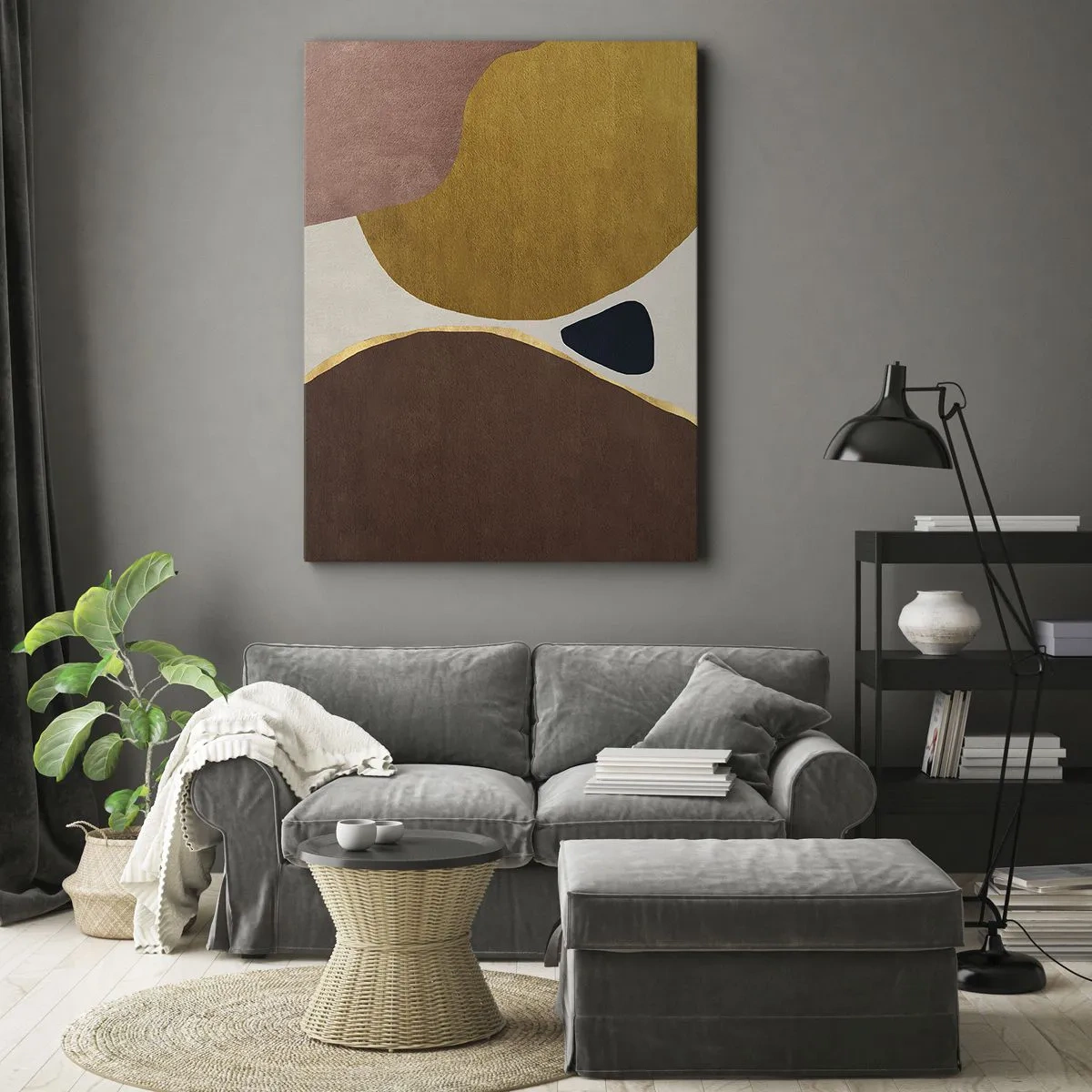 Schilderen op canvas - Abstractie – een plek in de ruimte - 65x120 cm
