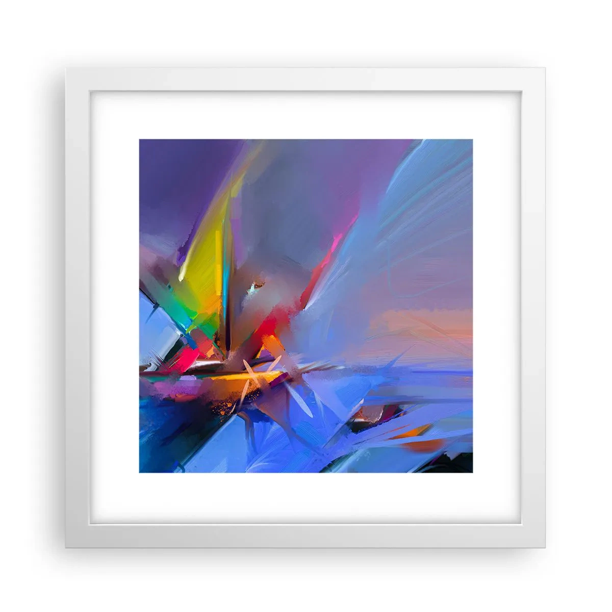 Poster in een witte lijst - Propellers als een vogel - 30x30 cm