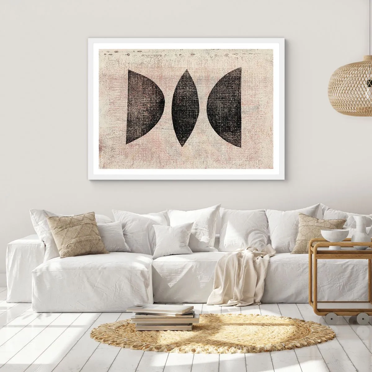 Poster in een witte lijst - etnische abstractie - 91x61 cm