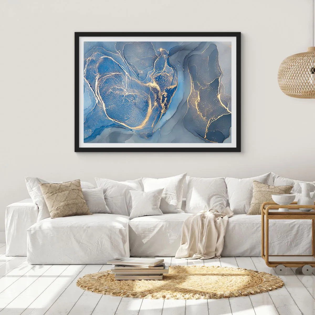 Poster in een zwarte lijst - Goudstof - 91x61 cm