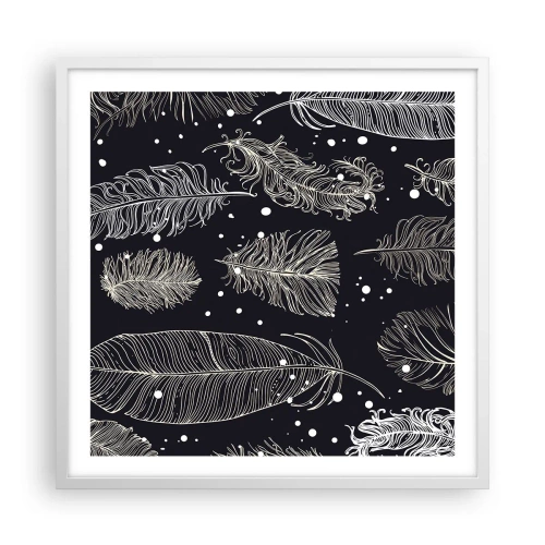 Poster in een witte lijst - Gevederde kant - 60x60 cm