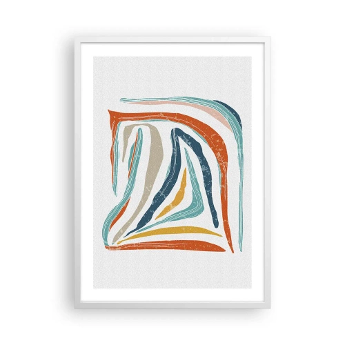 Poster in een witte lijst - Abstractie met een vriendelijke glimlach - 50x70 cm