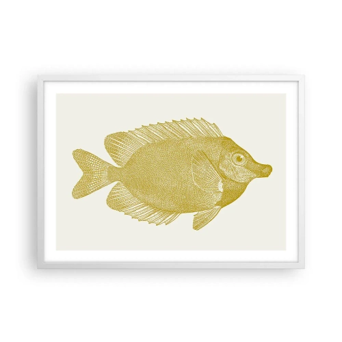 Poster in een witte lijst - Vis en dat is het - 70x50 cm